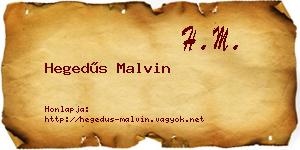 Hegedűs Malvin névjegykártya
