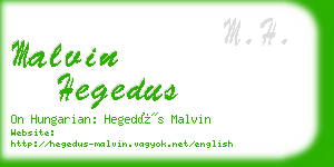malvin hegedus business card